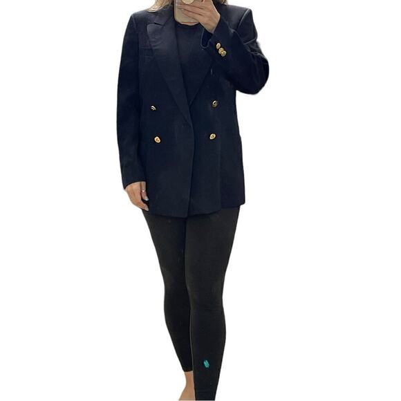 Vintage Valentino Unisex Blazer Jacket Gold Buttons Double Breast Size Large - Picture 10 of 15